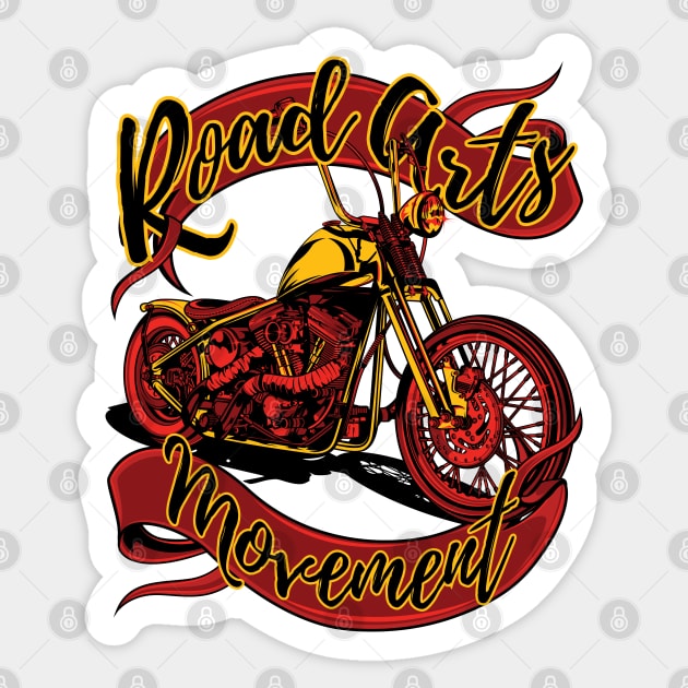 Road arts movement, old school bike, art on road, biker lover Sticker by Lekrock Shop